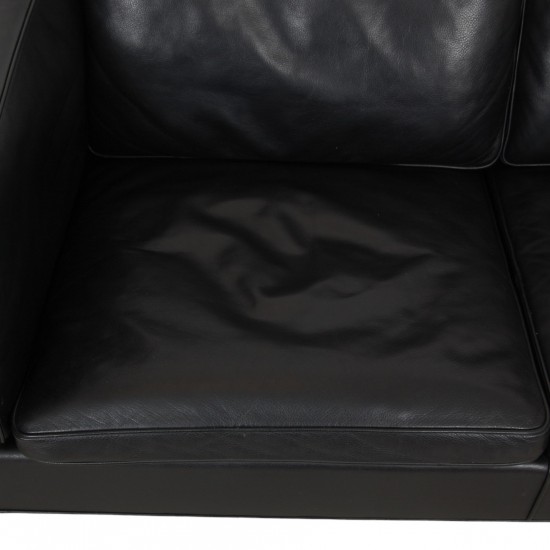 Børge Mogensen 2212 2.seater sofa in black leather 2004