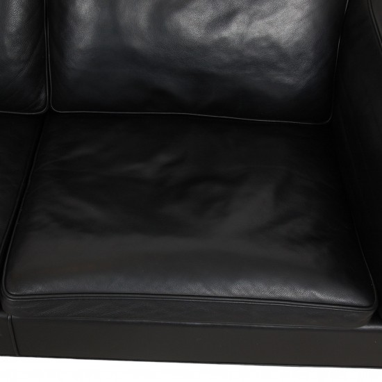 Børge Mogensen 2212 2.seater sofa in black leather 2004