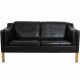 Børge Mogensen 2212 2.seater sofa in black leather from 2007