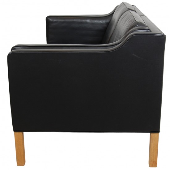 Børge Mogensen 2212 2.seater sofa in black leather from 2007