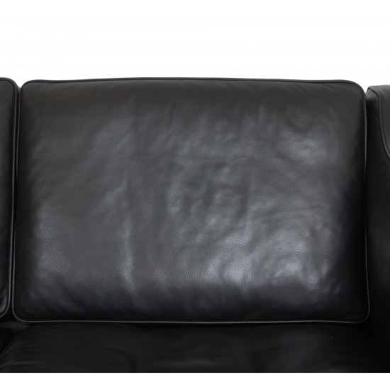 Børge Mogensen 2212 2.seater sofa in black leather from 2007