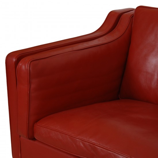 Børge Mogensen 2213 3.seater sofa in red leather