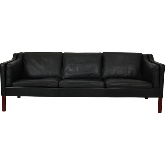 Børge Mogensen 3-personers 2213 sofa i sort læder