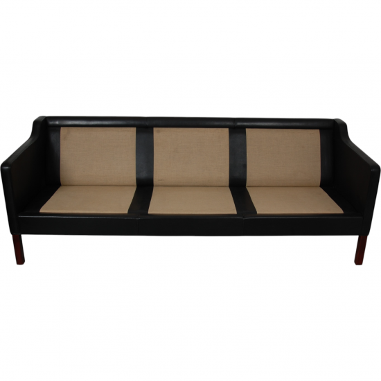 Børge Mogensen 3-personers 2213 sofa i sort læder