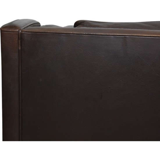 Børge Mogensen 2213 3.seater sofa in dark brown leather