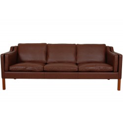 Børge Mogensen 2213 3-personers sofa betrukket med mokka bizon læder