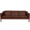 Børge Mogensen 2213 3.seater sofa reupholstered in mokka bizon leather