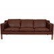 Børge Mogensen 2213 3.seater sofa reupholstered in mokka bizon leather