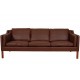 Børge Mogensen 2213 3.seater sofa reupholstered in mokka bizon leather