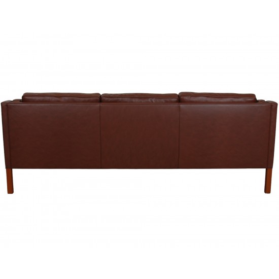 Børge Mogensen 2213 3.seater sofa reupholstered in mokka bizon leather