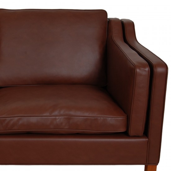 Børge Mogensen 2213 3.seater sofa reupholstered in mokka bizon leather