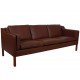 Børge Mogensen 2213 3.seater sofa reupholstered in mokka bizon leather