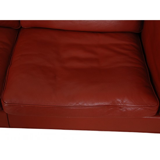 Børge Mogensen 3.seater 2213 sofa in patinated red leather