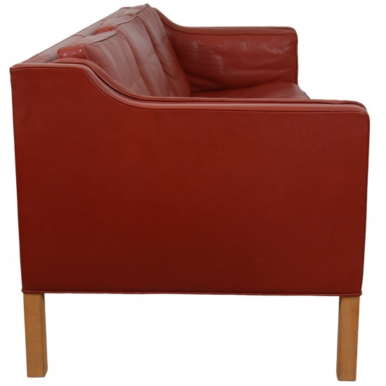 Børge Mogensen 3.seater 2213 sofa in patinated red leather