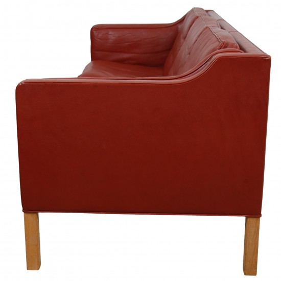 Børge Mogensen 3.seater 2213 sofa in patinated red leather