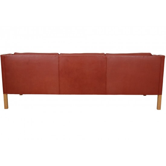 Børge Mogensen 3.seater 2213 sofa in patinated red leather