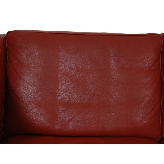 Børge Mogensen 3.seater 2213 sofa in patinated red leather