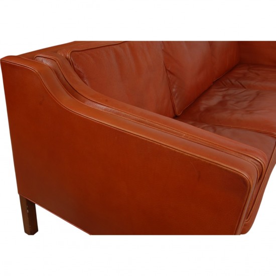 Børge Mogensen 2213 sofa i patineret cognac læder