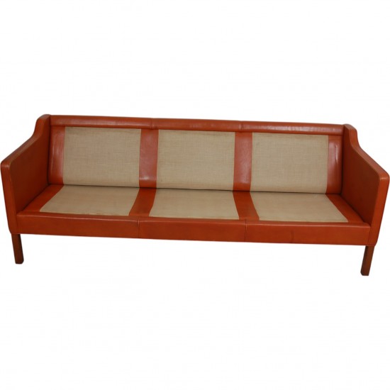 Børge Mogensen 2213 sofa i patineret cognac læder