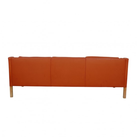 Børge Mogensen 2213 3.seater sofa in patinated cognac leather