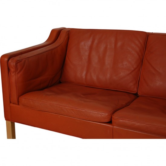 Børge Mogensen 2213 3.seater sofa in patinated cognac leather