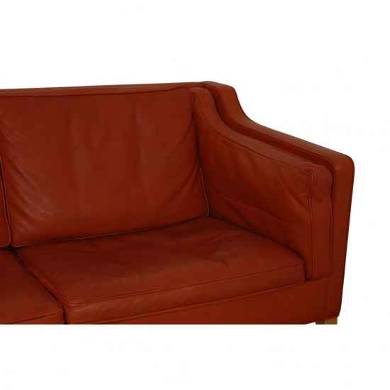 Børge Mogensen 2213 3.seater sofa in patinated cognac leather