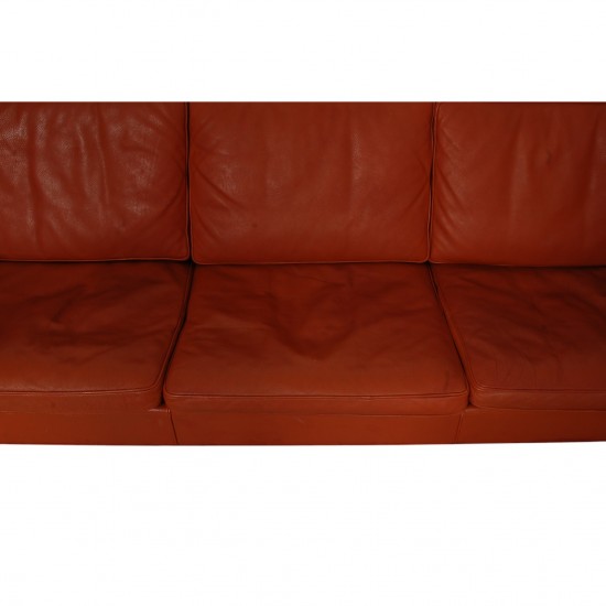 Børge Mogensen 2213 3.seater sofa in patinated cognac leather