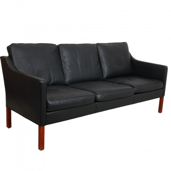 Børge Mogensen 2323 3.pers sofa i sort læder