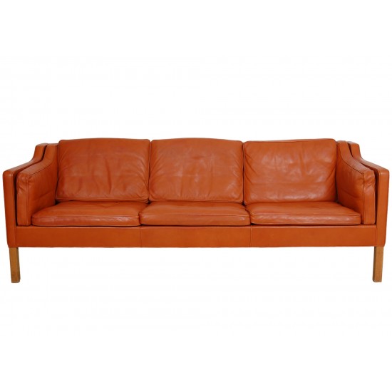 Børge Mogensen 2213 3-personers sofa i cognac læder