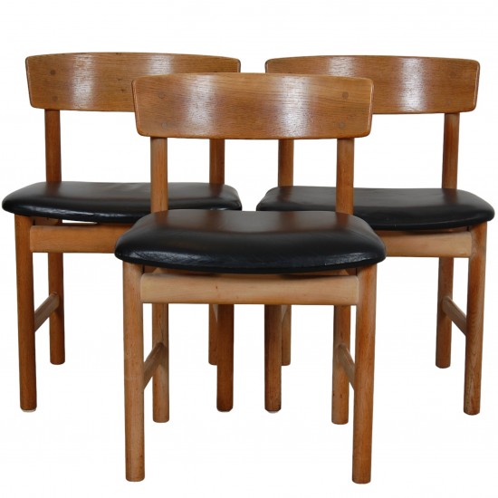 Set of three Børge Mogensen Folke chairs