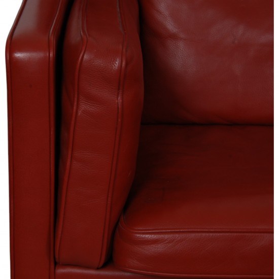Børge Mogensen 2.seater kupe sofa in red leather