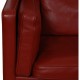 Børge Mogensen 2.seater kupe sofa in red leather