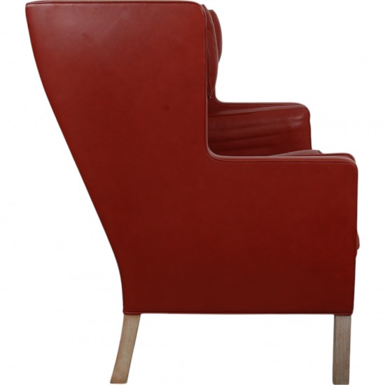 Børge Mogensen 2.seater kupe sofa in red leather