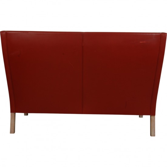 Børge Mogensen 2.seater kupe sofa in red leather