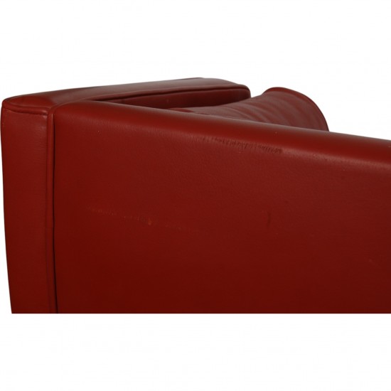 Børge Mogensen 2.seater kupe sofa in red leather