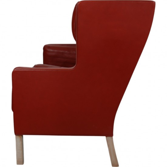 Børge Mogensen 2.seater kupe sofa in red leather