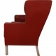 Børge Mogensen 2.seater kupe sofa in red leather