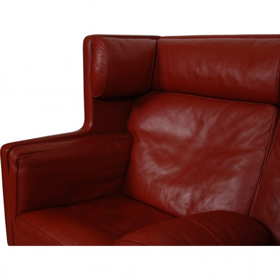 Børge Mogensen 2.seater kupe sofa in red leather