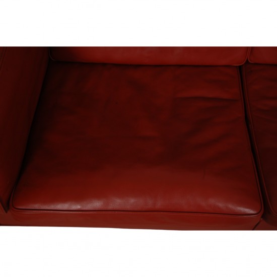 Børge Mogensen 2.seater kupe sofa in red leather