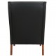 Børge Mogensen Wingchair with ottoman in black leather 8