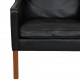 Børge Mogensen Wingchair with ottoman in black leather 8