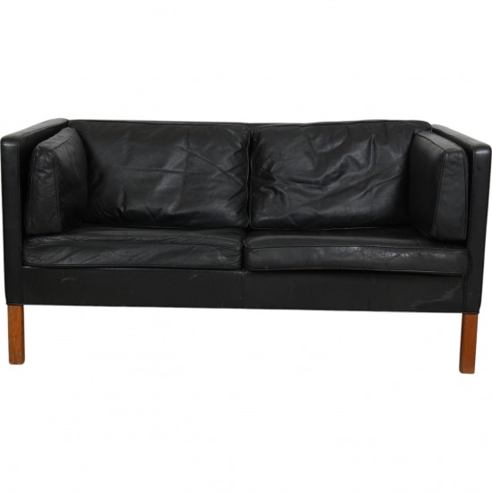 Børge Mogensen 2-personers 2442 sofa i sort læder