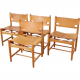 Set of four Børge Mogensen Spanish dinning chairs