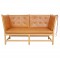 Børge Mogensen Spoke-back sofa with cognac aniline leather
