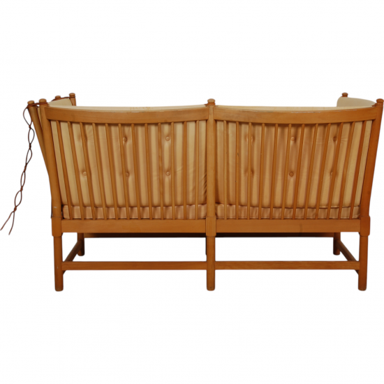 Børge Mogensen Spoke-back sofa in natural leather