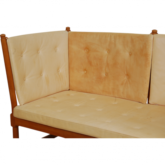 Børge Mogensen Spoke-back sofa in natural leather