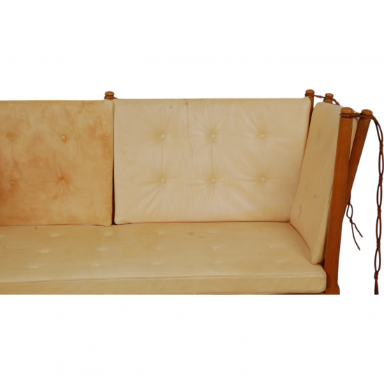 Børge Mogensen Spoke-back sofa in natural leather