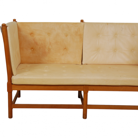 Børge Mogensen Spoke-back sofa in natural leather