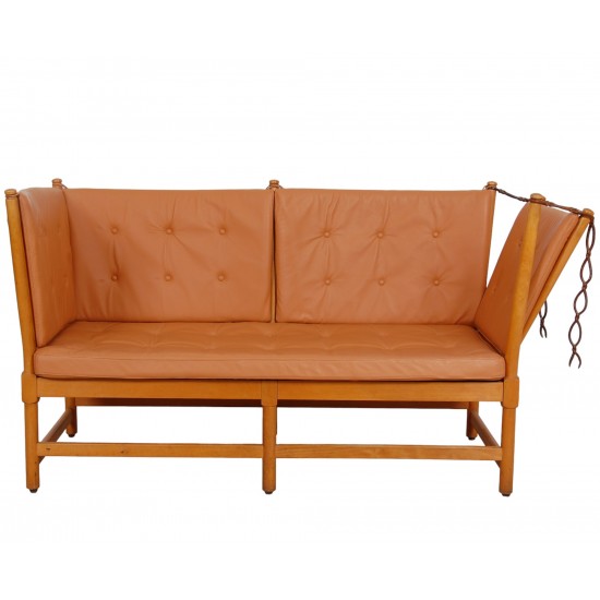 Børge Mogensen 2.seater Spoke-back sofa in cognac leather