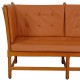 Børge Mogensen 2.seater Spoke-back sofa in cognac leather